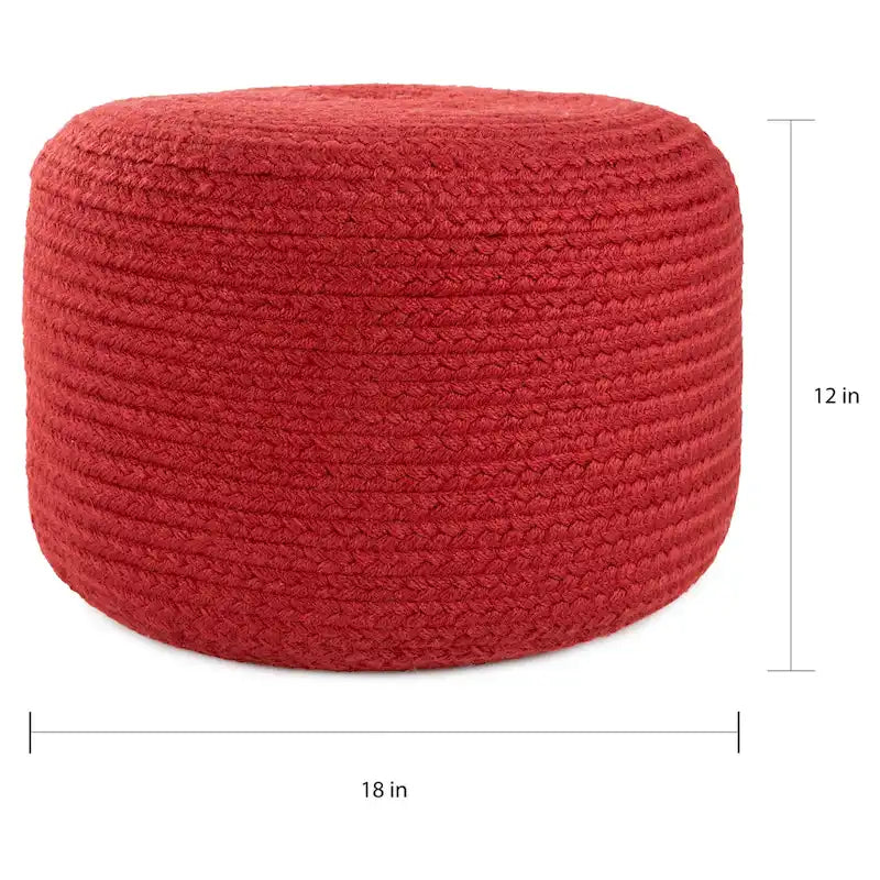Pouffe/Repose-pieds d'intérieur/extérieur rond en polyester Saba Solar – 45 x 45 x 30 cm
