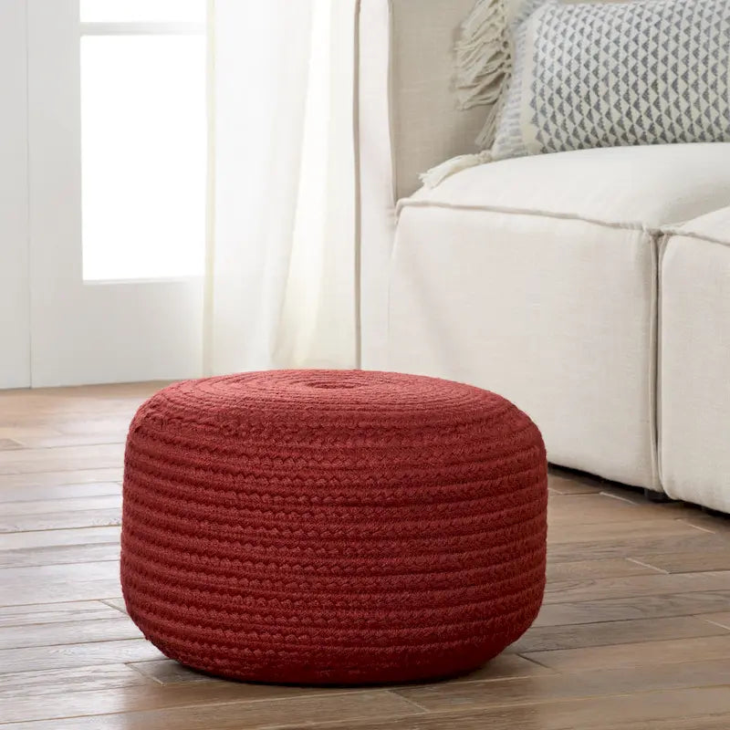 Pouffe/Repose-pieds d'intérieur/extérieur rond en polyester Saba Solar – 45 x 45 x 30 cm