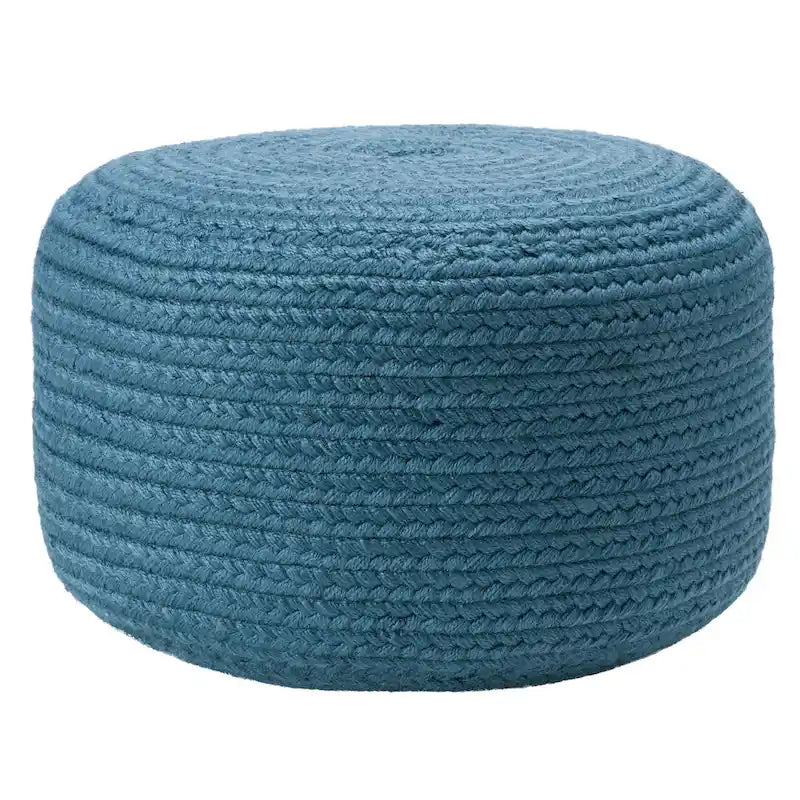 Pouffe/Repose-pieds d'intérieur/extérieur rond en polyester Saba Solar – 45 x 45 x 30 cm