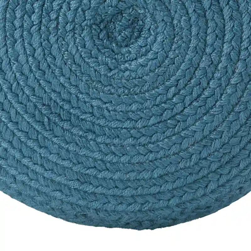 Pouffe/Repose-pieds d'intérieur/extérieur rond en polyester Saba Solar – 45 x 45 x 30 cm