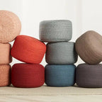 Pouffe/Repose-pieds d'intérieur/extérieur rond en polyester Saba Solar – 45 x 45 x 30 cm