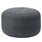 Pouffe/Repose-pieds d'intérieur/extérieur rond en polyester Saba Solar – 45 x 45 x 30 cm