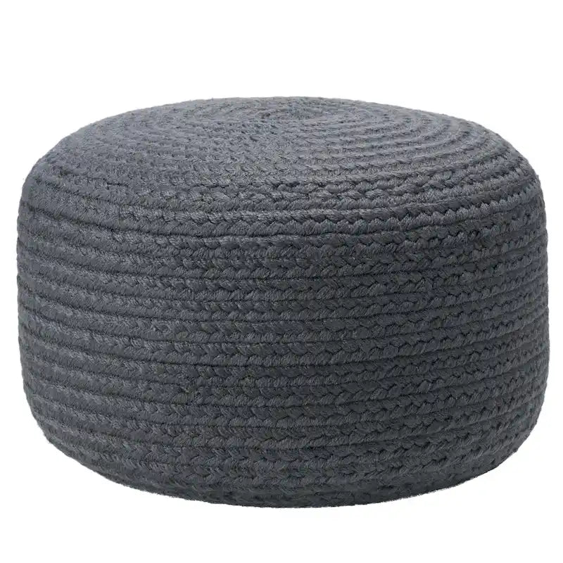 Pouffe/Repose-pieds d'intérieur/extérieur rond en polyester Saba Solar – 45 x 45 x 30 cm