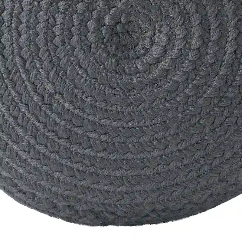 Pouffe/Repose-pieds d'intérieur/extérieur rond en polyester Saba Solar – 45 x 45 x 30 cm