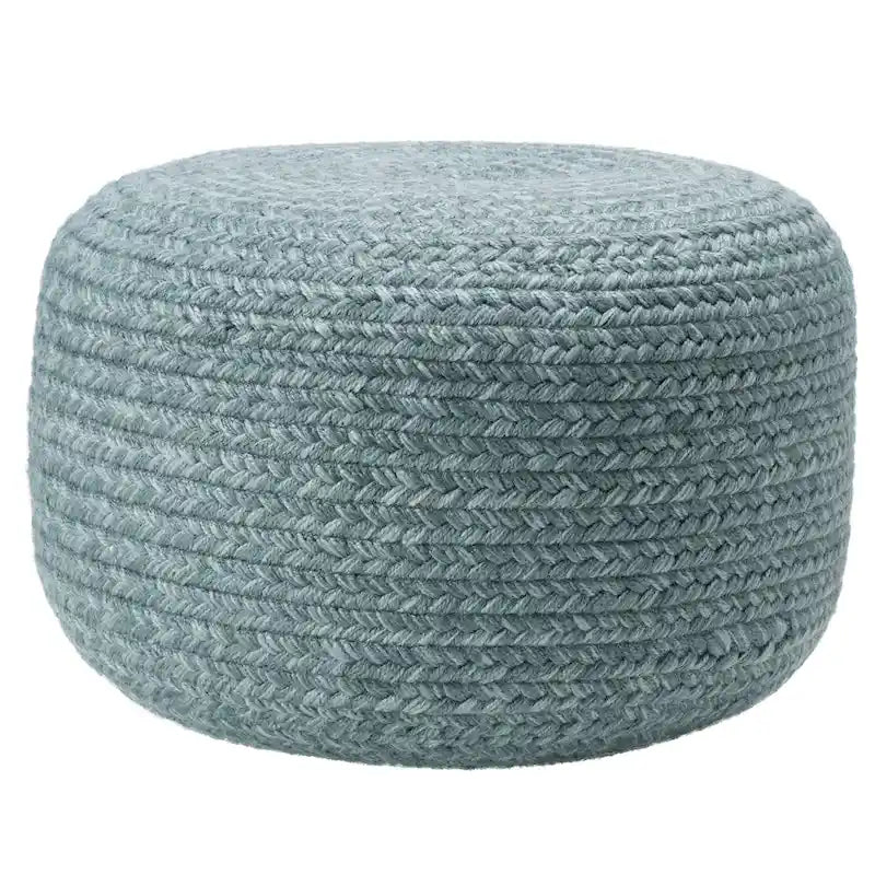 Pouffe/Repose-pieds d'intérieur/extérieur rond en polyester Saba Solar – 45 x 45 x 30 cm