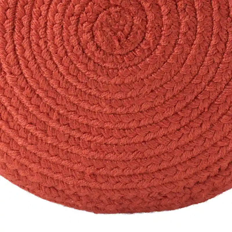 Pouffe/Repose-pieds d'intérieur/extérieur rond en polyester Saba Solar – 45 x 45 x 30 cm