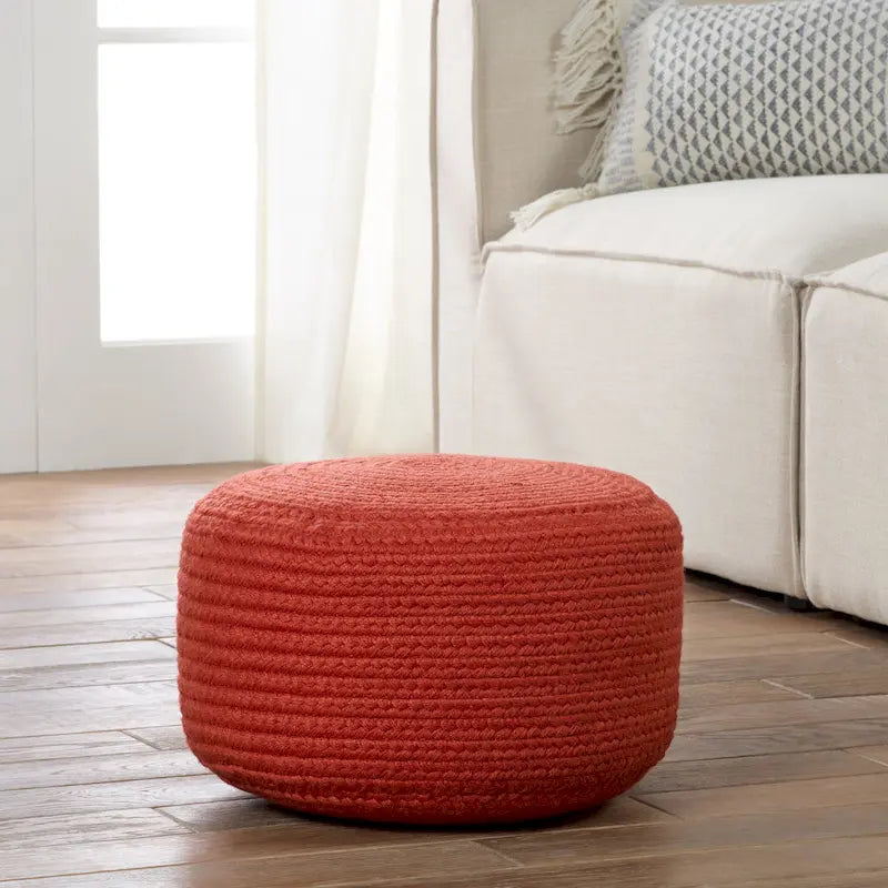 Pouffe/Repose-pieds d'intérieur/extérieur rond en polyester Saba Solar – 45 x 45 x 30 cm