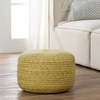 Pouffe/Repose-pieds d'intérieur/extérieur rond en polyester Saba Solar – 45 x 45 x 30 cm