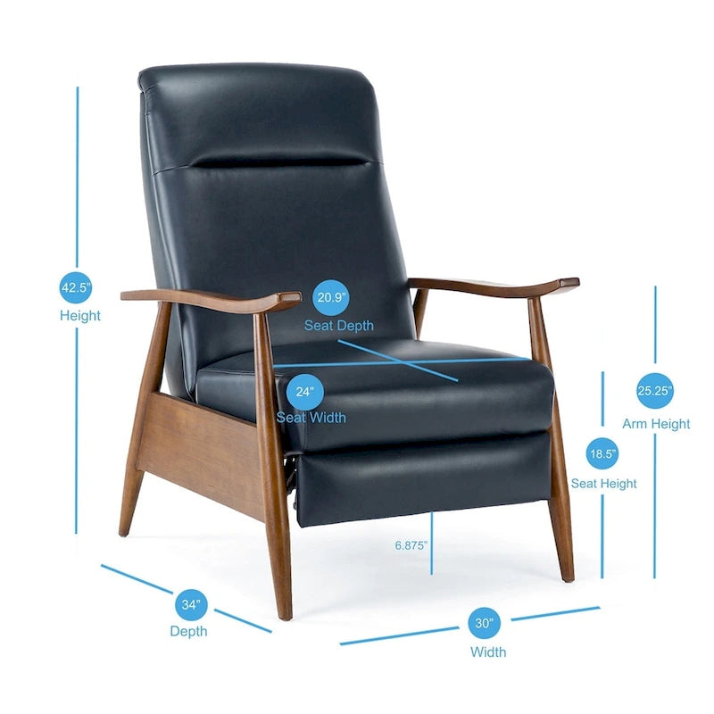 Fauteuil inclinable à pousser en bois Sienna