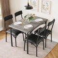 Table à manger rectangulaire pour 4 personnes avec chaises rembourrées