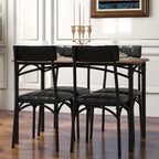 Table à manger rectangulaire pour 4 personnes avec chaises rembourrées