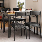 Table à manger rectangulaire pour 4 personnes avec chaises rembourrées