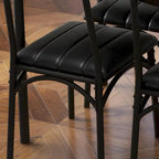 Table à manger rectangulaire pour 4 personnes avec chaises rembourrées