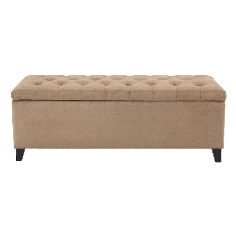 Banc de rangement capitonné Sasha à dessus touffeté