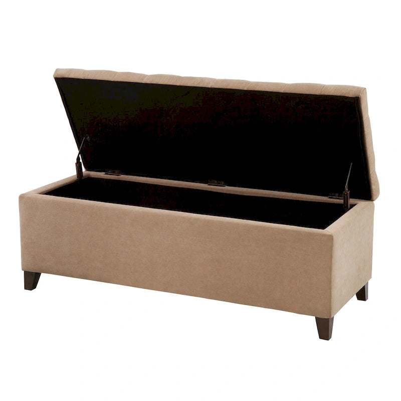 Banc de rangement capitonné Sasha à dessus touffeté