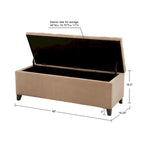 Banc de rangement capitonné Sasha à dessus touffeté