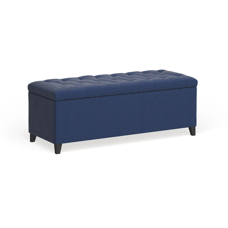 Banc de rangement capitonné Sasha à dessus touffeté