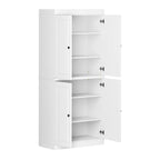 Garde-manger 100 % en bois massif avec portes givrées, vitrées transparentes ou pleines et étagères réglables