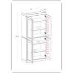 Garde-manger 100 % en bois massif avec portes givrées, vitrées transparentes ou pleines et étagères réglables