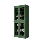 Garde-manger 100 % en bois massif avec portes givrées, vitrées transparentes ou pleines et étagères réglables