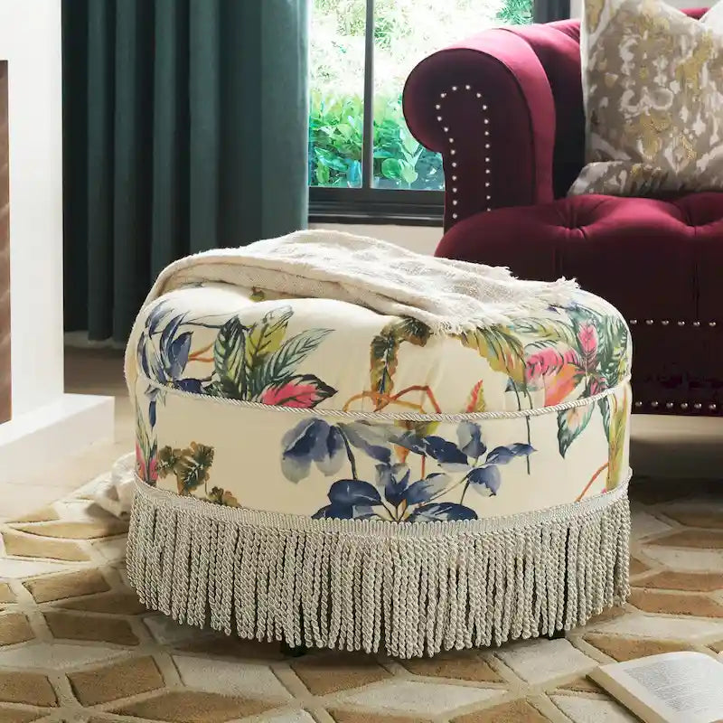 24 Poufs d'appoint ronds rembourrés