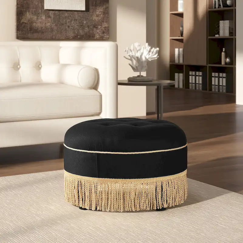 24 Poufs d'appoint ronds rembourrés
