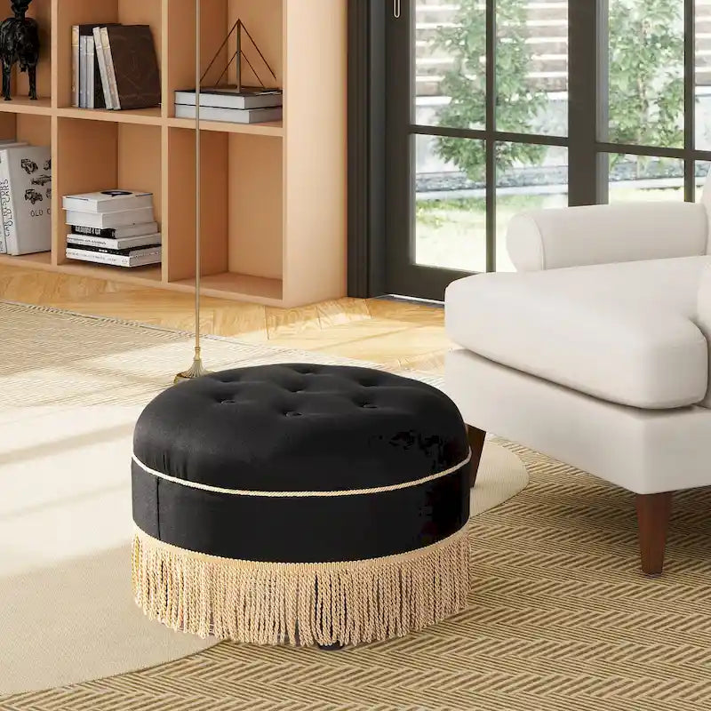 24 Poufs d'appoint ronds rembourrés