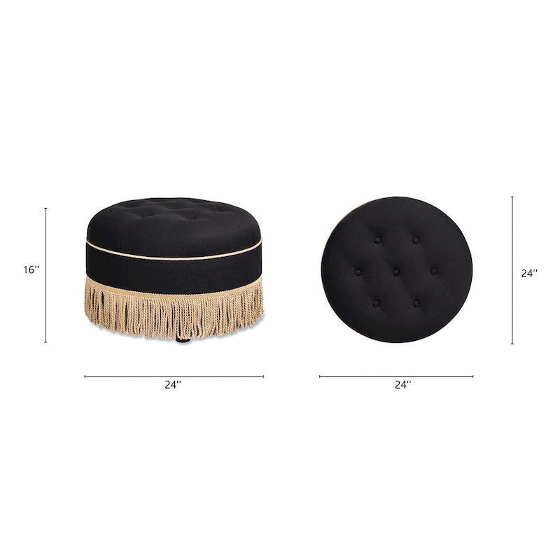 24 Poufs d'appoint ronds rembourrés