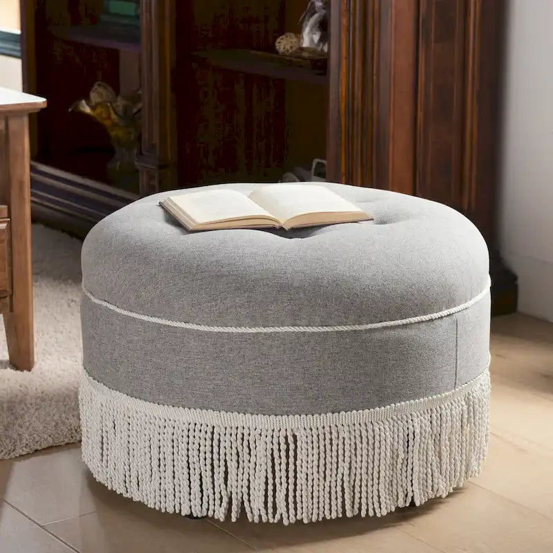 24 Poufs d'appoint ronds rembourrés
