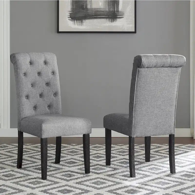 Chaise de salle à manger capitonnée en bois massif Leviton