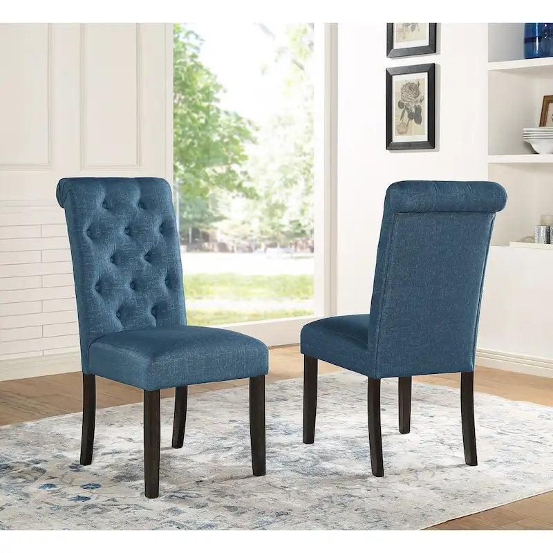 Chaise de salle à manger capitonnée en bois massif Leviton