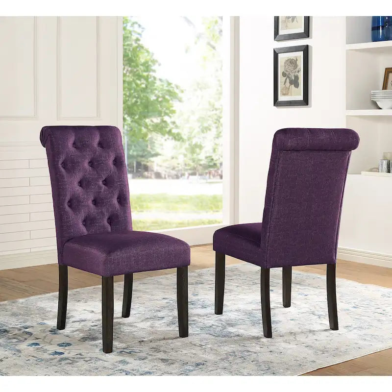 Chaise de salle à manger capitonnée en bois massif Leviton