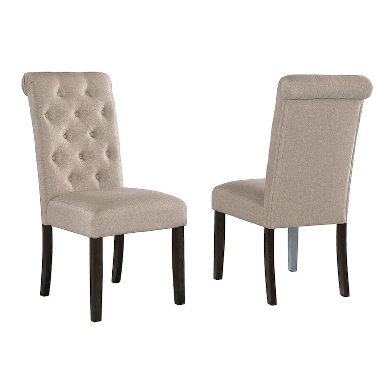 Chaise de salle à manger capitonnée en bois massif Leviton