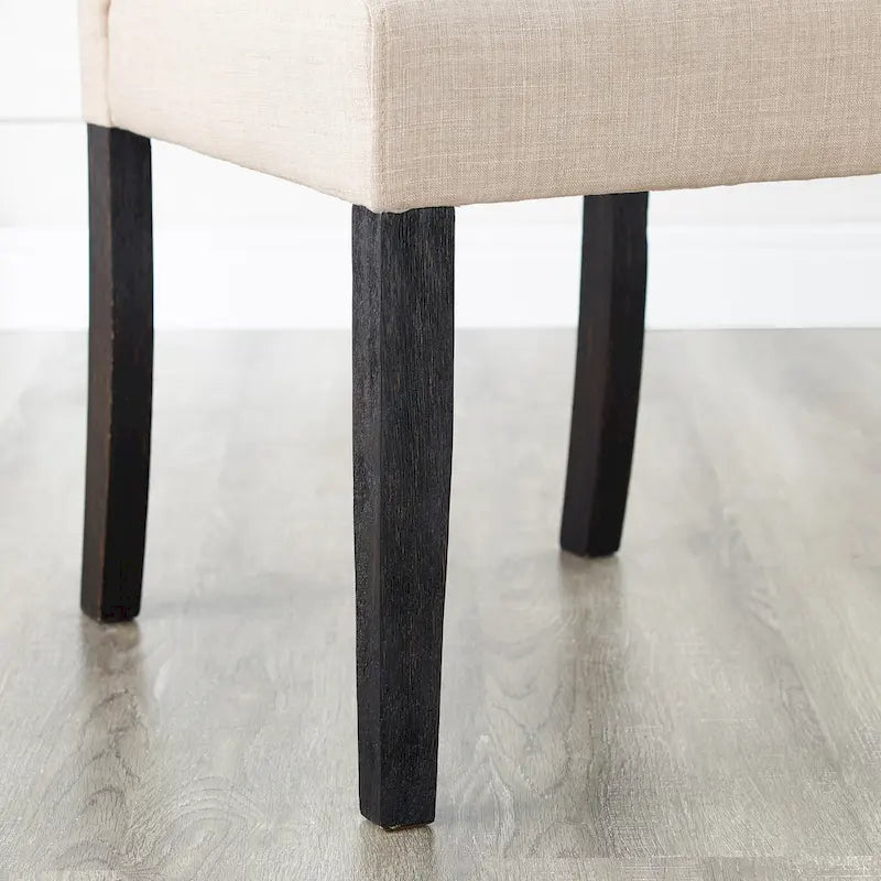 Chaise de salle à manger capitonnée en bois massif Leviton