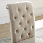 Chaise de salle à manger capitonnée en bois massif Leviton