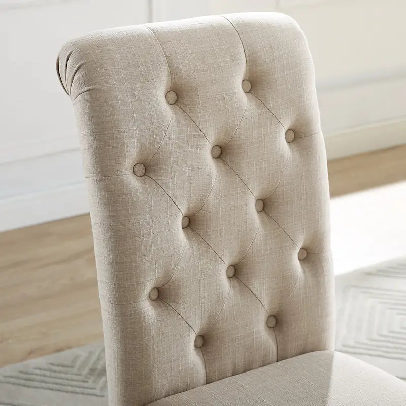 Chaise de salle à manger capitonnée en bois massif Leviton