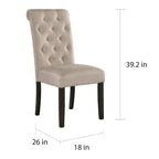 Chaise de salle à manger capitonnée en bois massif Leviton