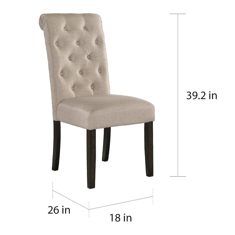 Chaise de salle à manger capitonnée en bois massif Leviton