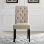 Chaise de salle à manger capitonnée en bois massif Leviton
