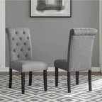 Chaise de salle à manger capitonnée en bois massif Leviton