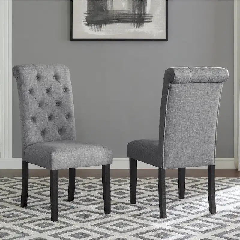 Chaise de salle à manger capitonnée en bois massif Leviton