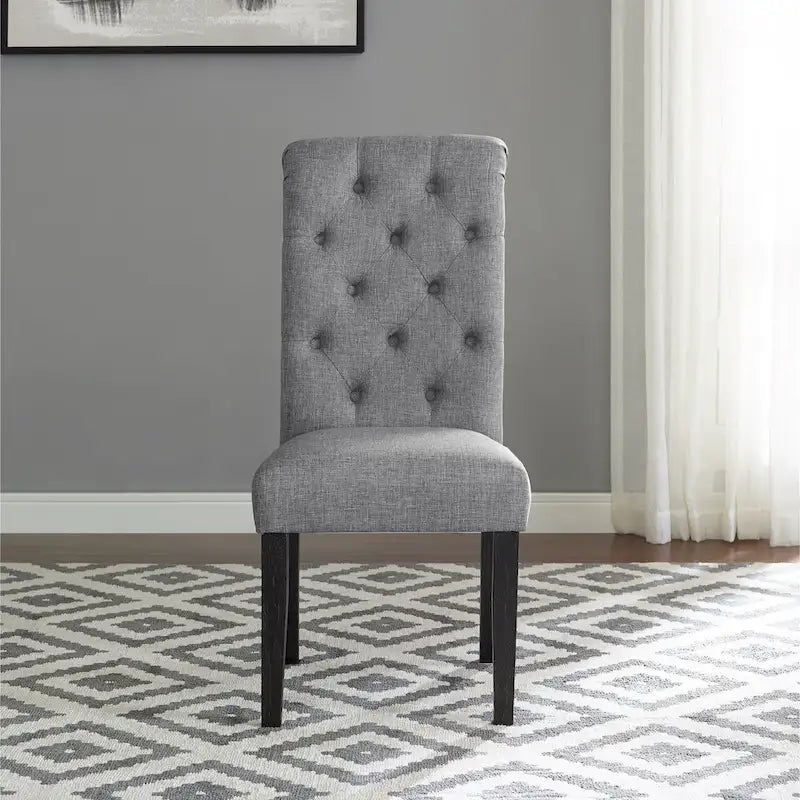 Chaise de salle à manger capitonnée en bois massif Leviton