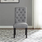 Chaise de salle à manger capitonnée en bois massif Leviton