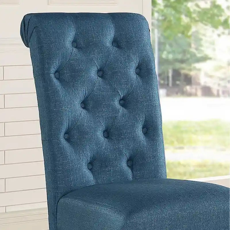 Chaise de salle à manger capitonnée en bois massif Leviton