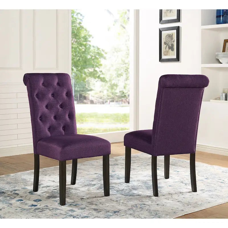 Chaise de salle à manger capitonnée en bois massif Leviton