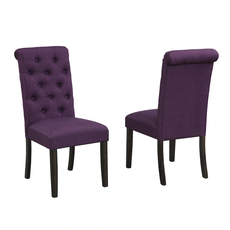 Chaise de salle à manger capitonnée en bois massif Leviton