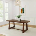 Table de salle à manger classique en bois massif, avec plateau et piètement - 72