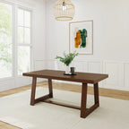 Table de salle à manger classique en bois massif, avec plateau et piètement - 72