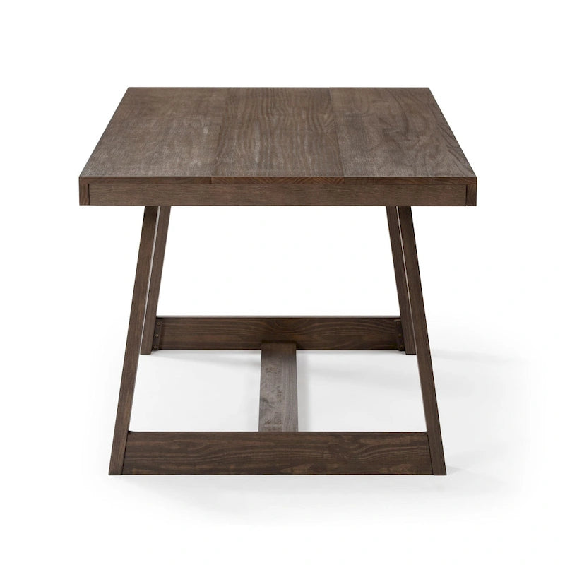 Table de salle à manger classique en bois massif, avec plateau et piètement - 72