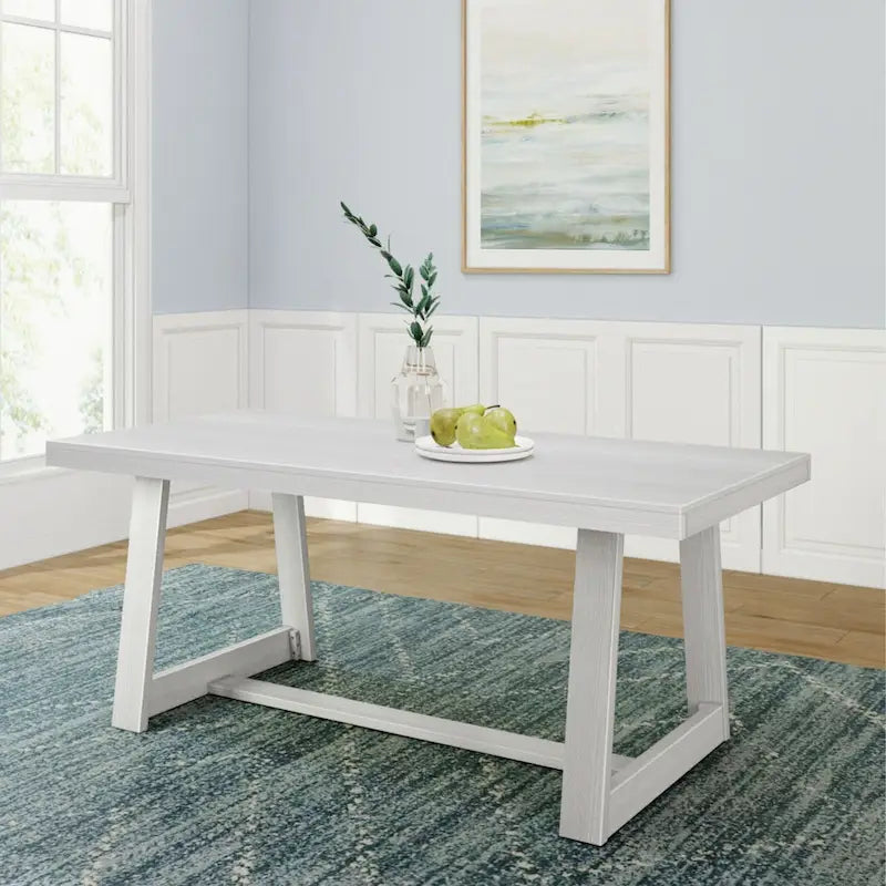 Table de salle à manger classique en bois massif, avec plateau et piètement - 72